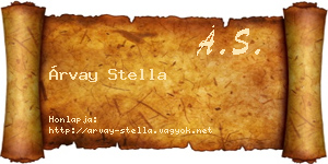 Árvay Stella névjegykártya